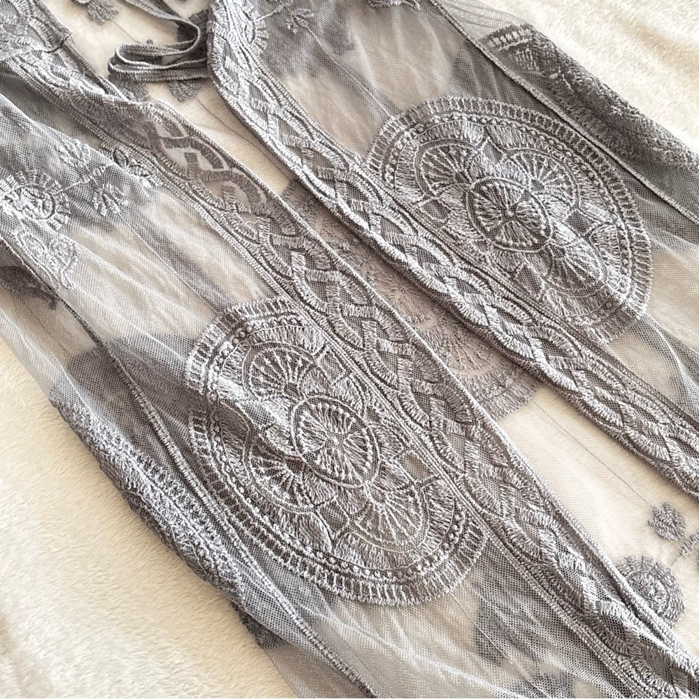 Rebellion Mesh Lace Duster Kimono Size Small Whimsigoth Fairy Bride G8 - Picture 16 of 16